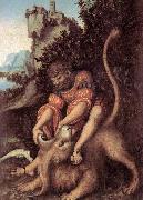 CRANACH, Lucas the Elder Samson's Fight with the Lion Germany oil painting artist